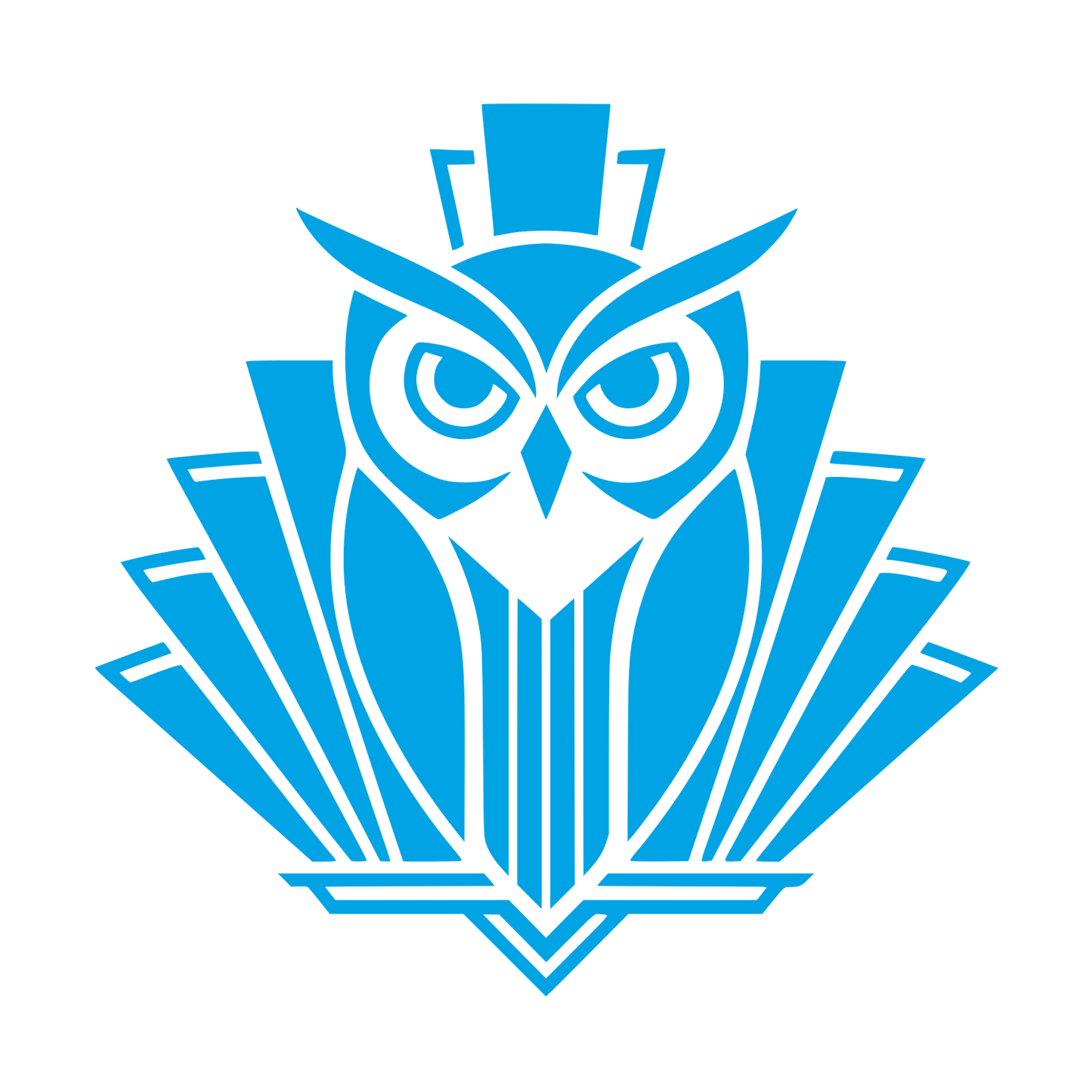 Art Deco Owl Logo #00a3e4