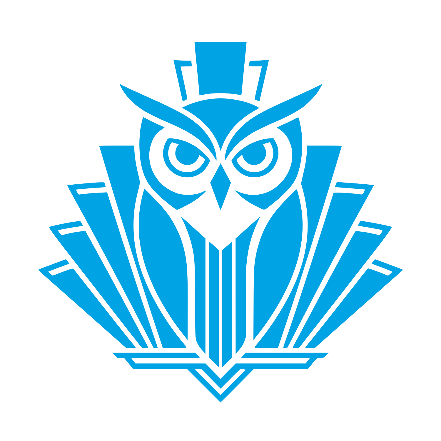 Art Deco Owl Logo #00a3e4