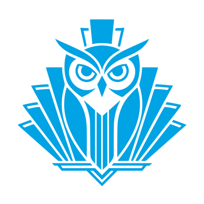Art Deco Owl Logo #00a3e4