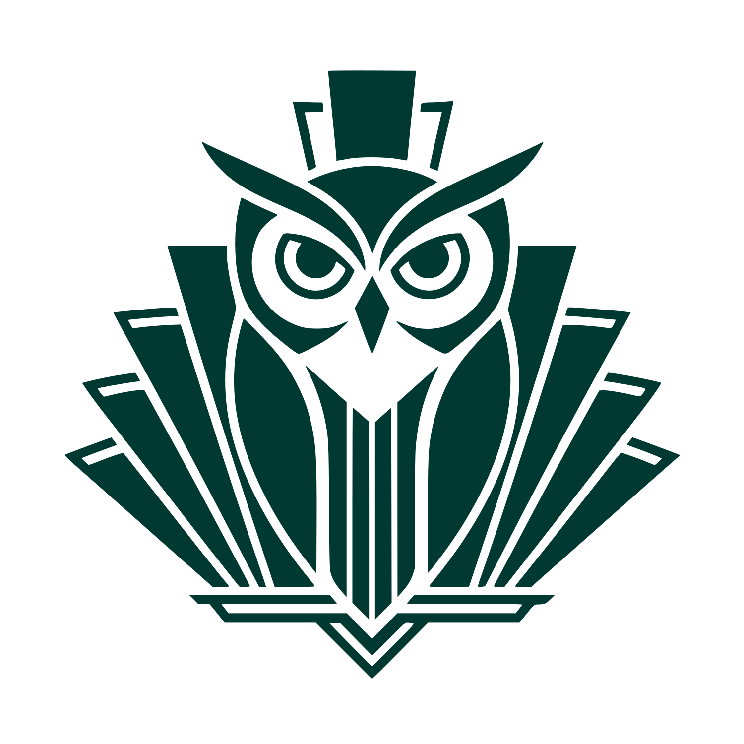 Art Deco Owl Logo #003932