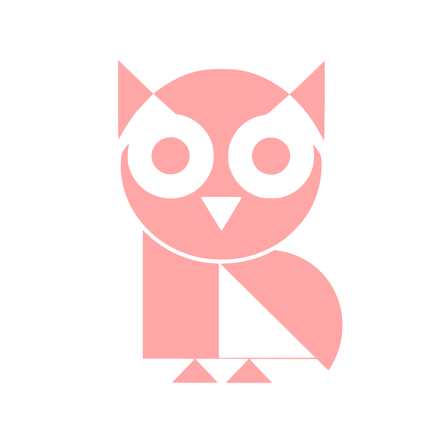 Geometric Owl Logo #ffa6a6