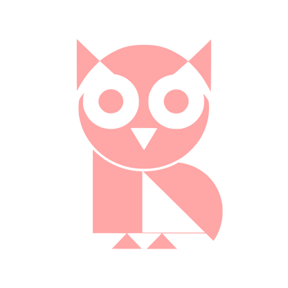 Geometric Owl Logo #ffa6a6