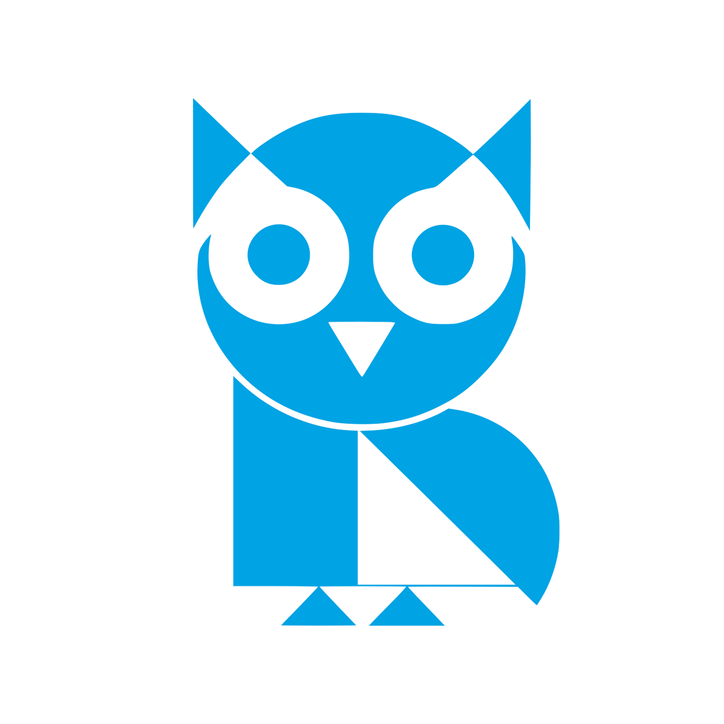 Geometric Owl Logo #00a3e4