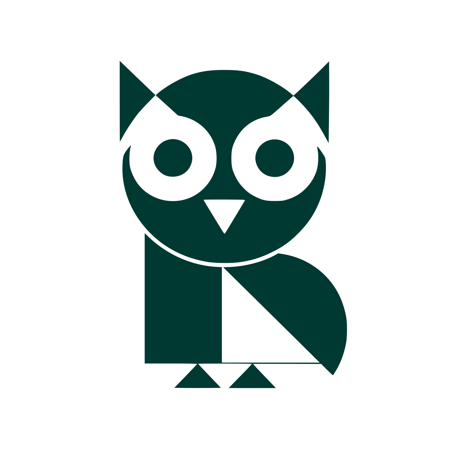 Geometric Owl Logo #003932