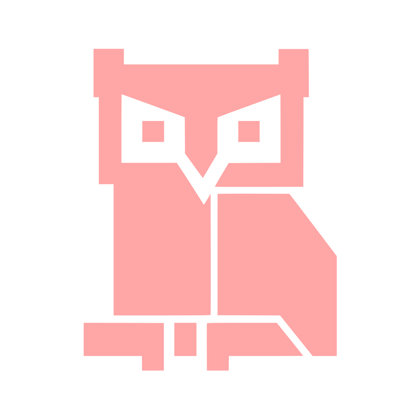 Geometric Pixel Owl Logo #ffa6a6