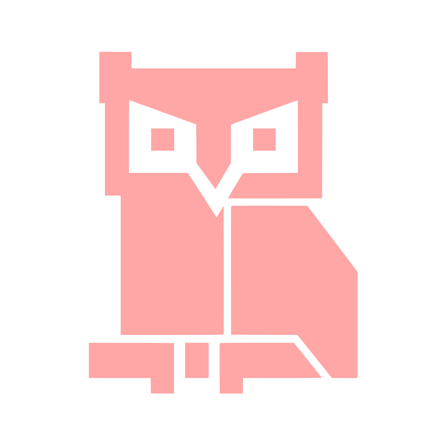 Geometric Pixel Owl Logo #ffa6a6
