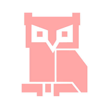 Geometric Pixel Owl Logo #ffa6a6