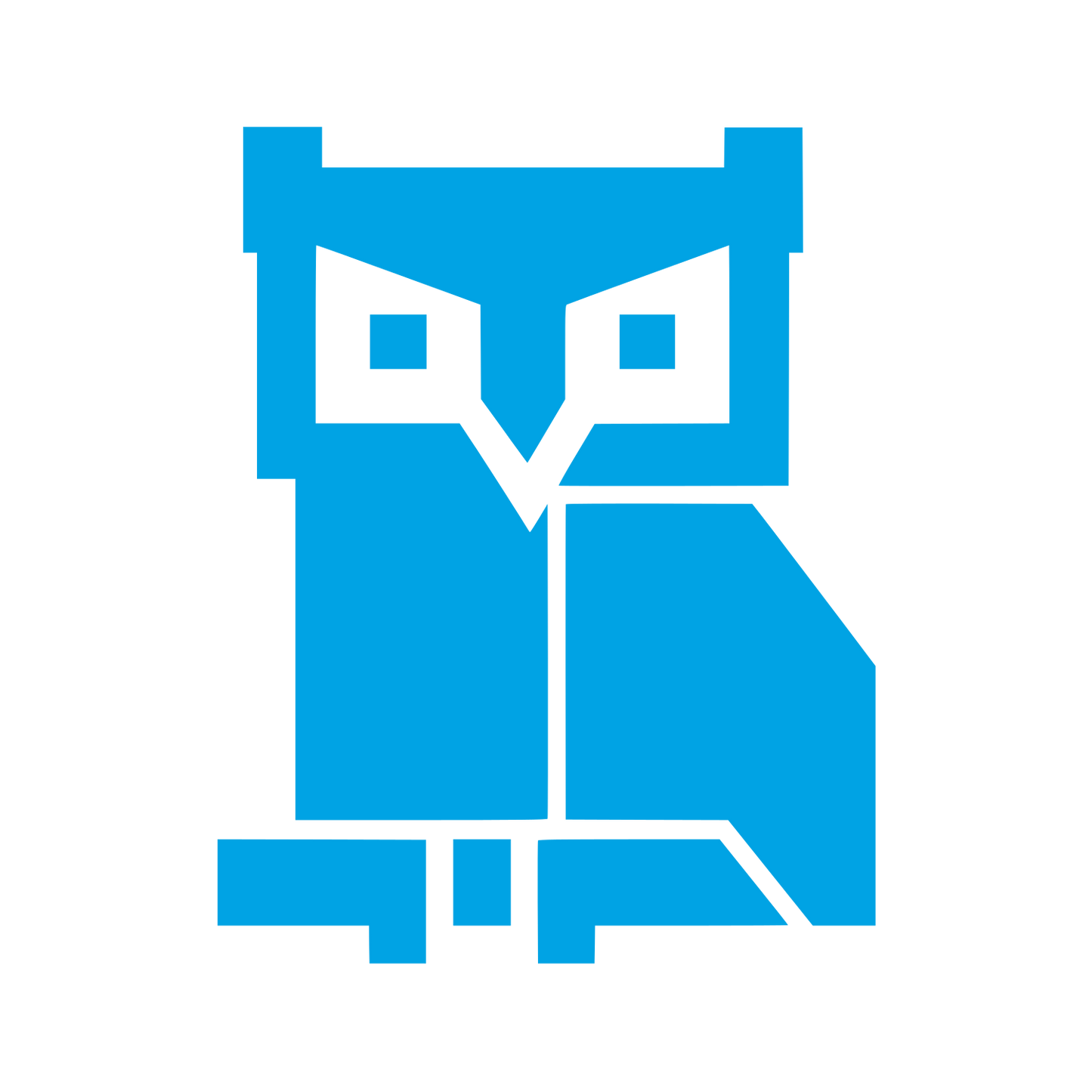 Geometric Pixel Owl Logo #00a3e4