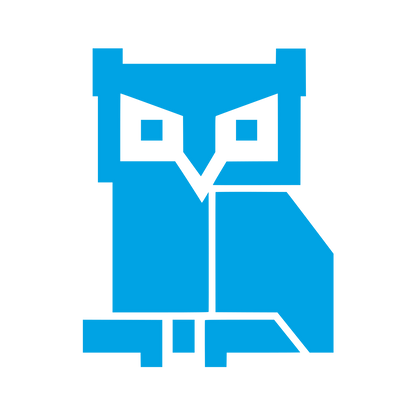 Geometric Pixel Owl Logo #00a3e4