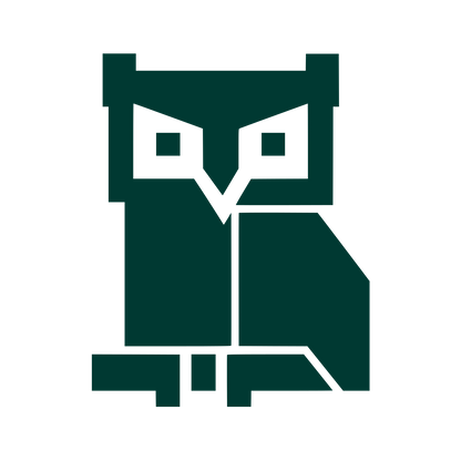 Geometric Pixel Owl Logo #003932