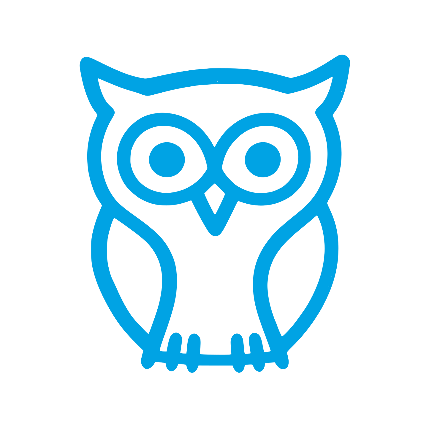 Minimalist Owl Logo #00a3e4