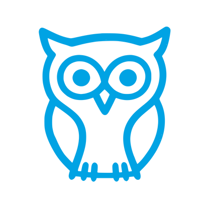 Minimalist Owl Logo #00a3e4