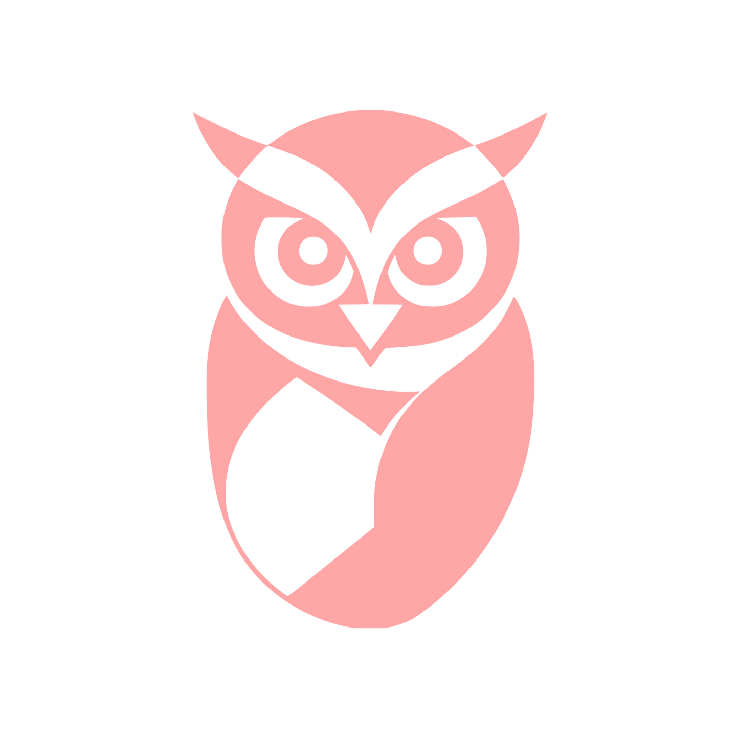 Bold Owl Face Logo #ffa6a6