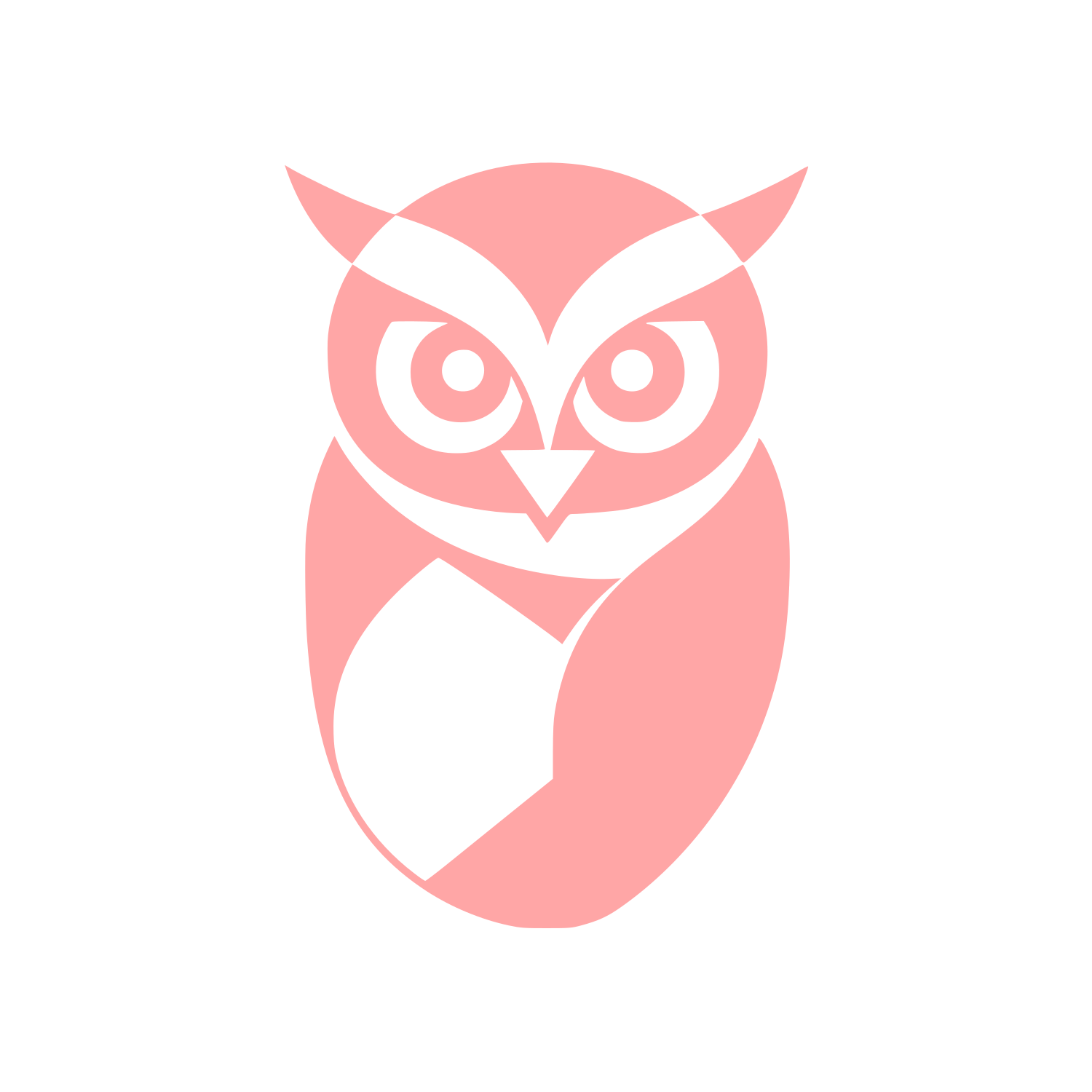 Bold Owl Face Logo #ffa6a6