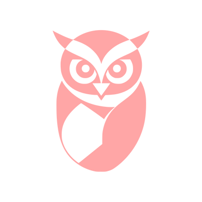 Bold Owl Face Logo #ffa6a6