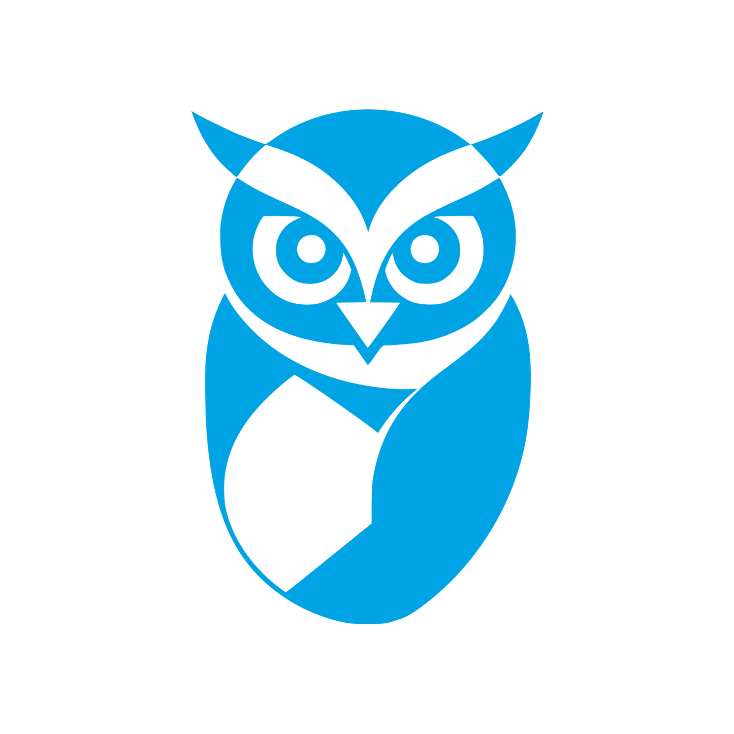 Bold Owl Face Logo #00a3e4