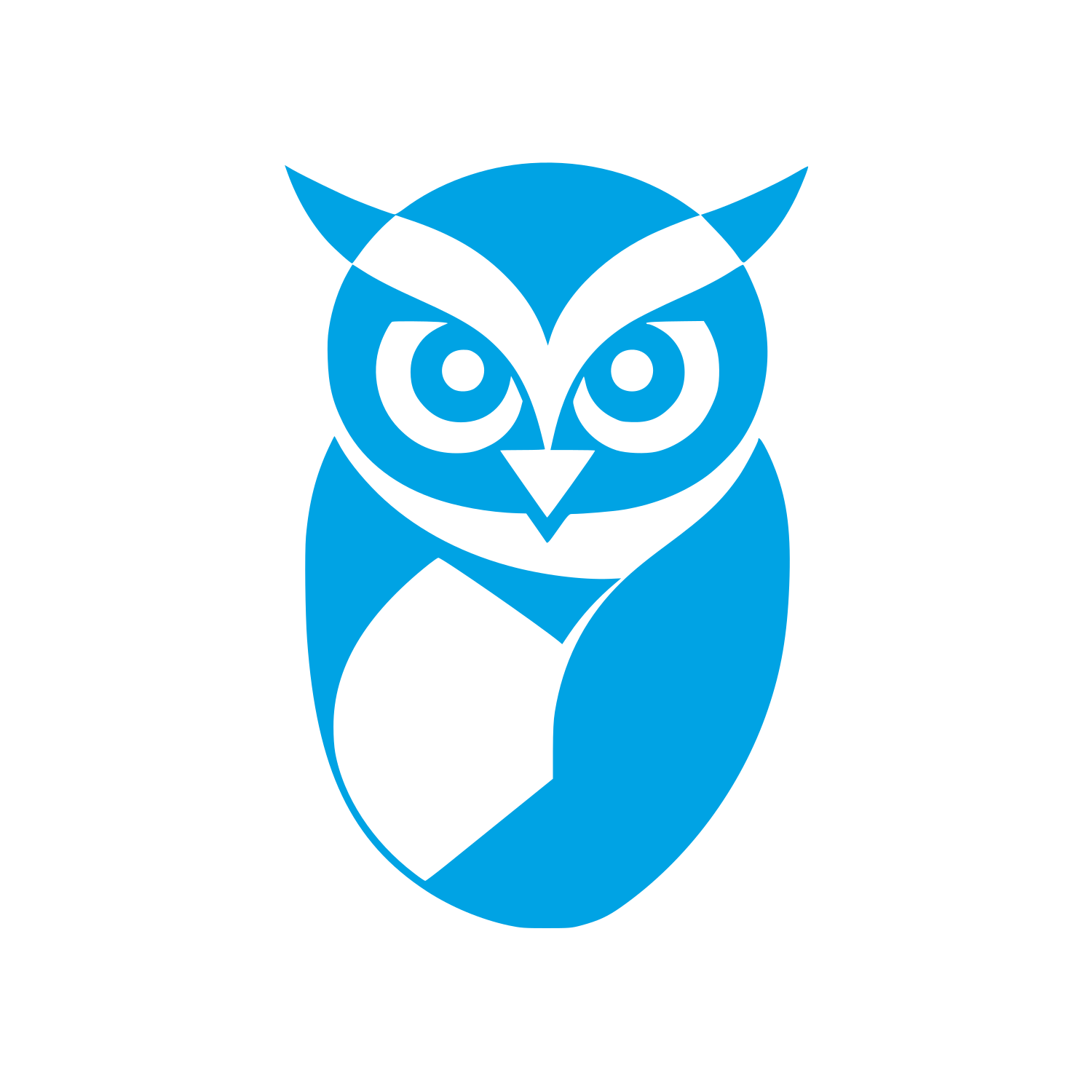 Bold Owl Face Logo #00a3e4