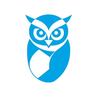 Bold Owl Face Logo #00a3e4