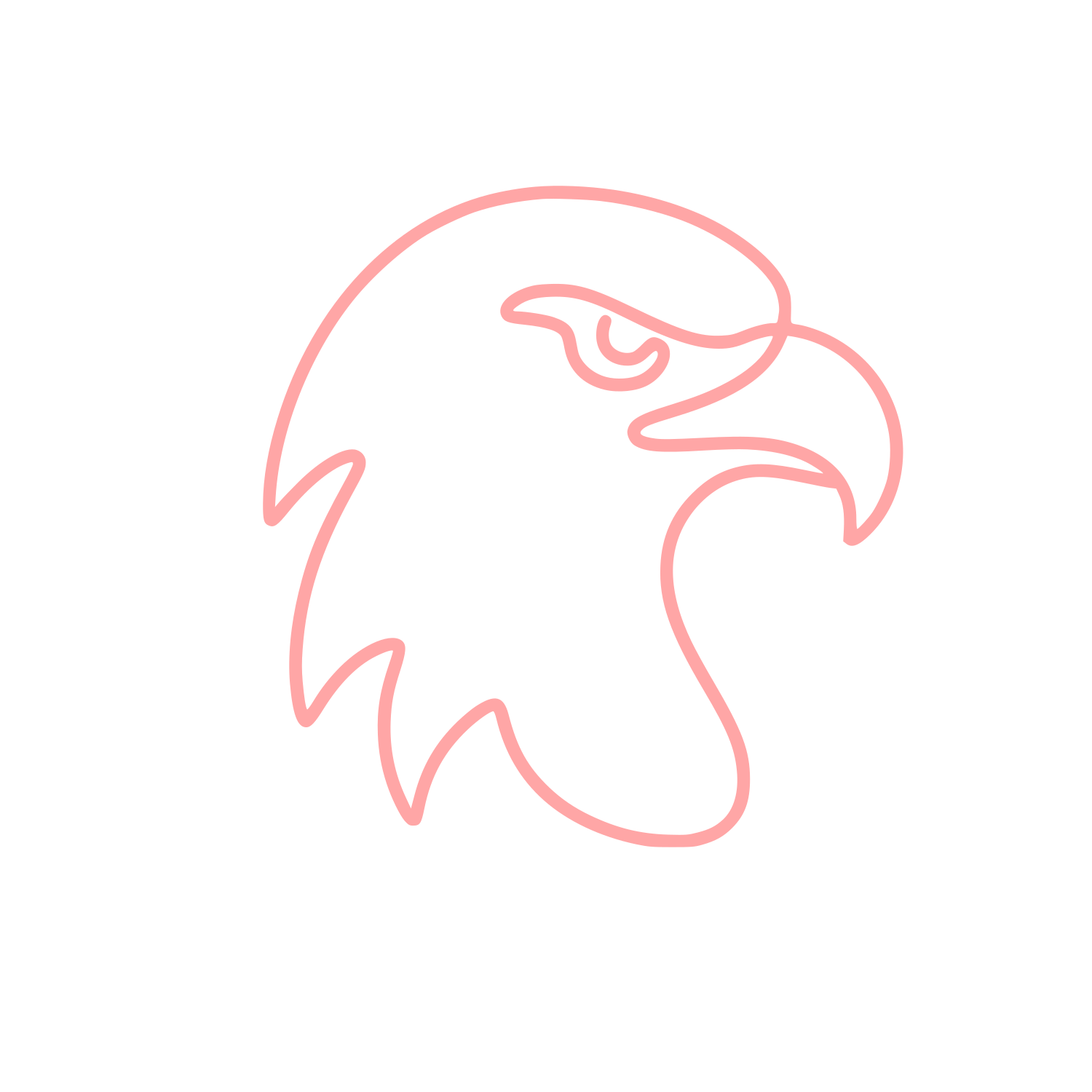 Eagle Head Outline Logo #ffa6a6