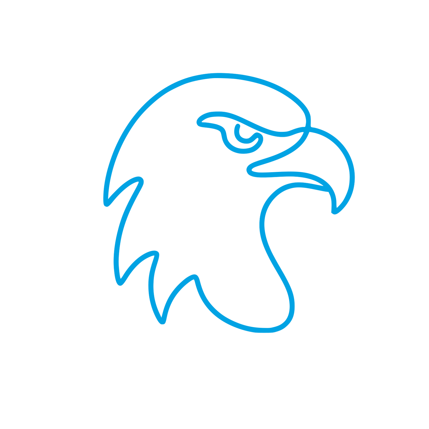 Eagle Head Outline Logo #00a3e4