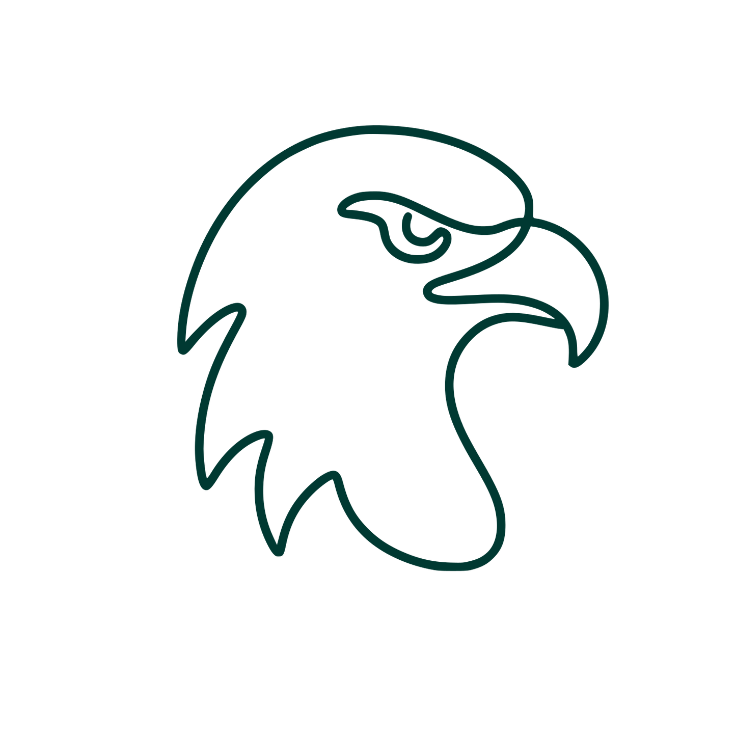 Eagle Head Outline Logo #003932