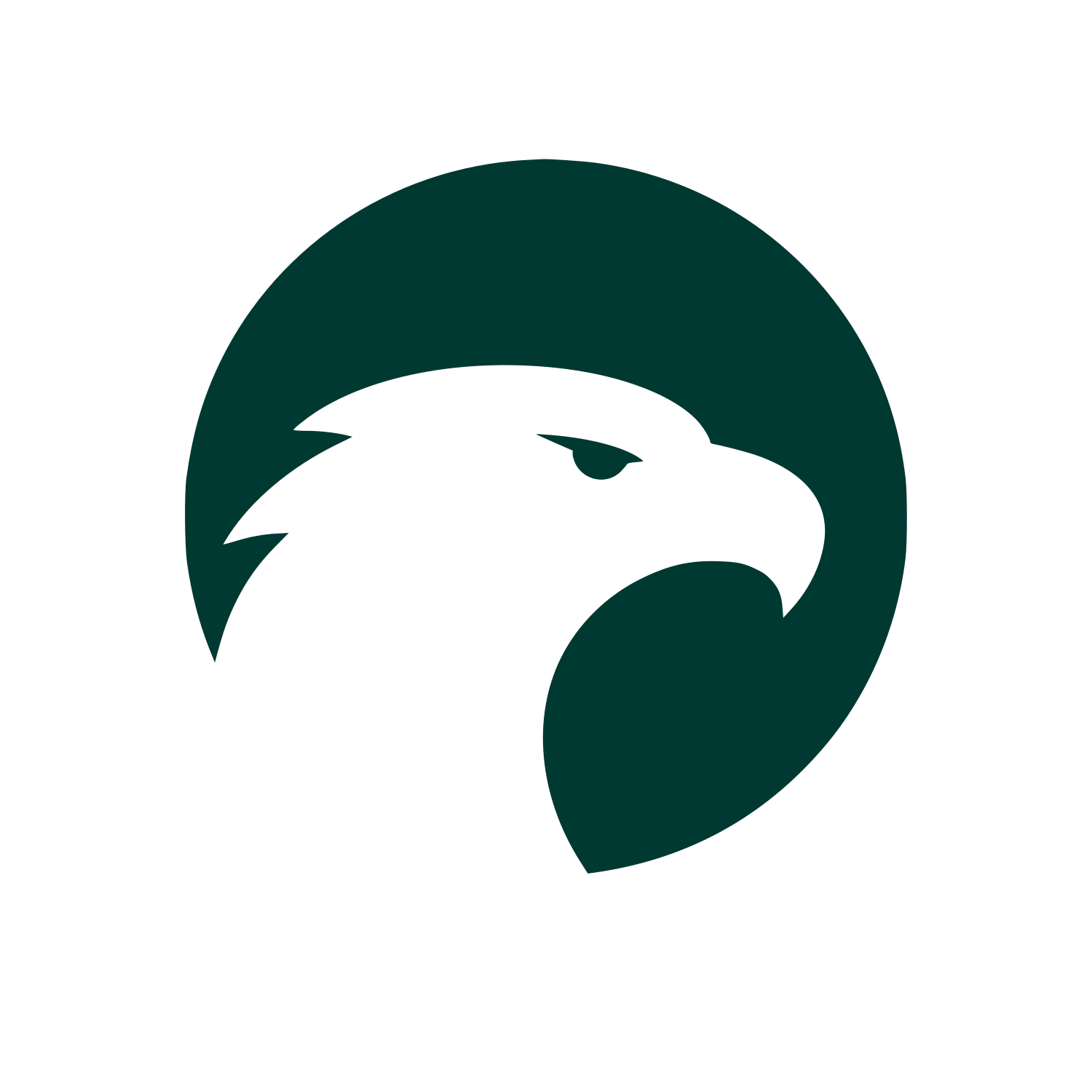 Eagle Head Circle Logo #003932