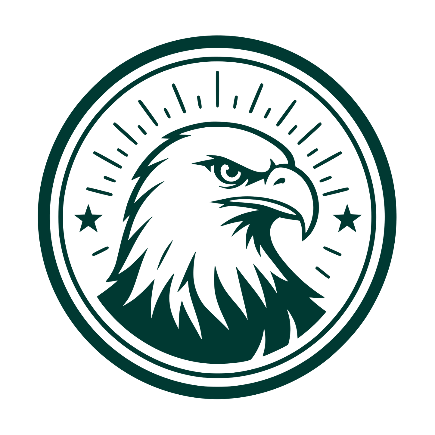 Bald Eagle Head Circle Logo #003932