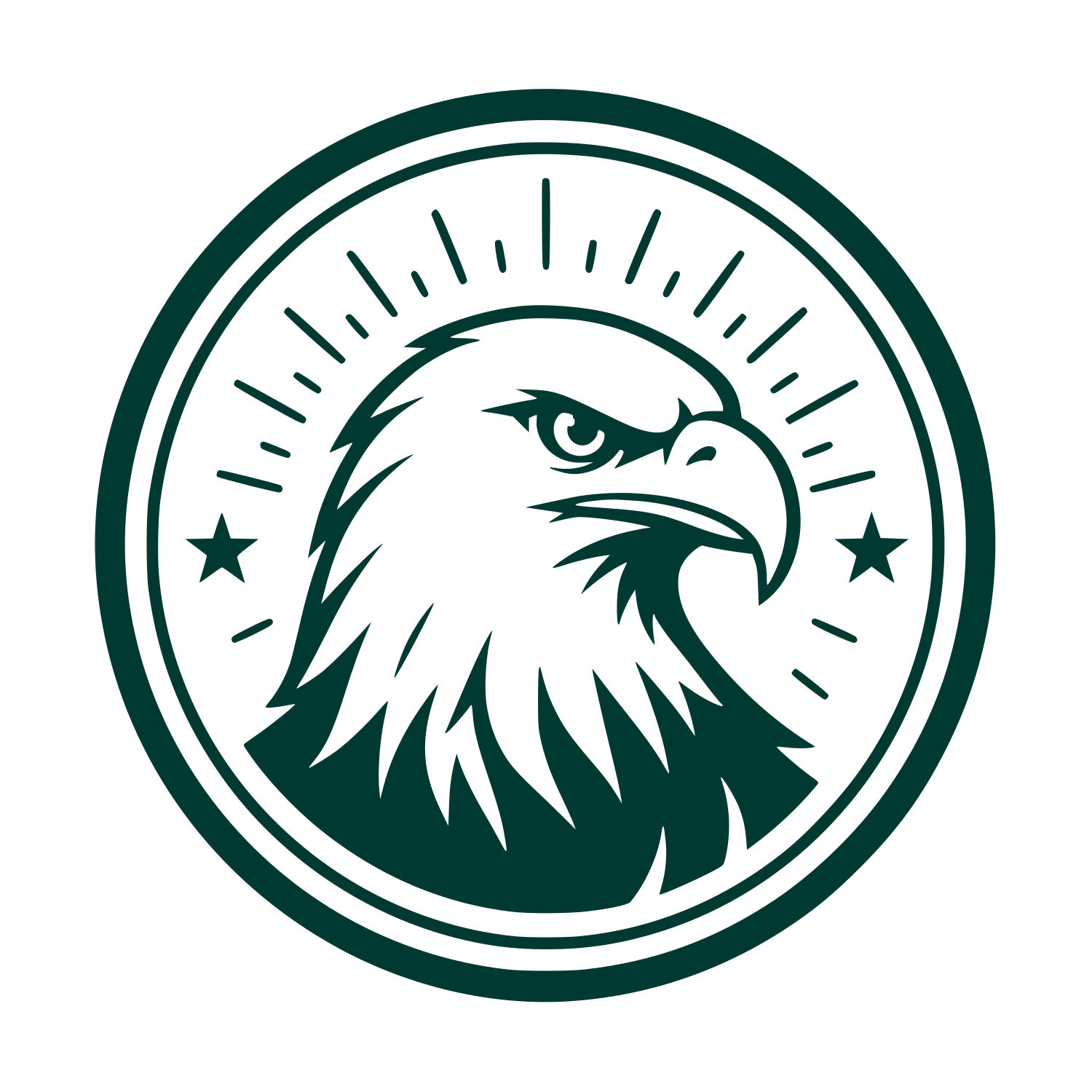 Bald Eagle Head Circle Logo #003932