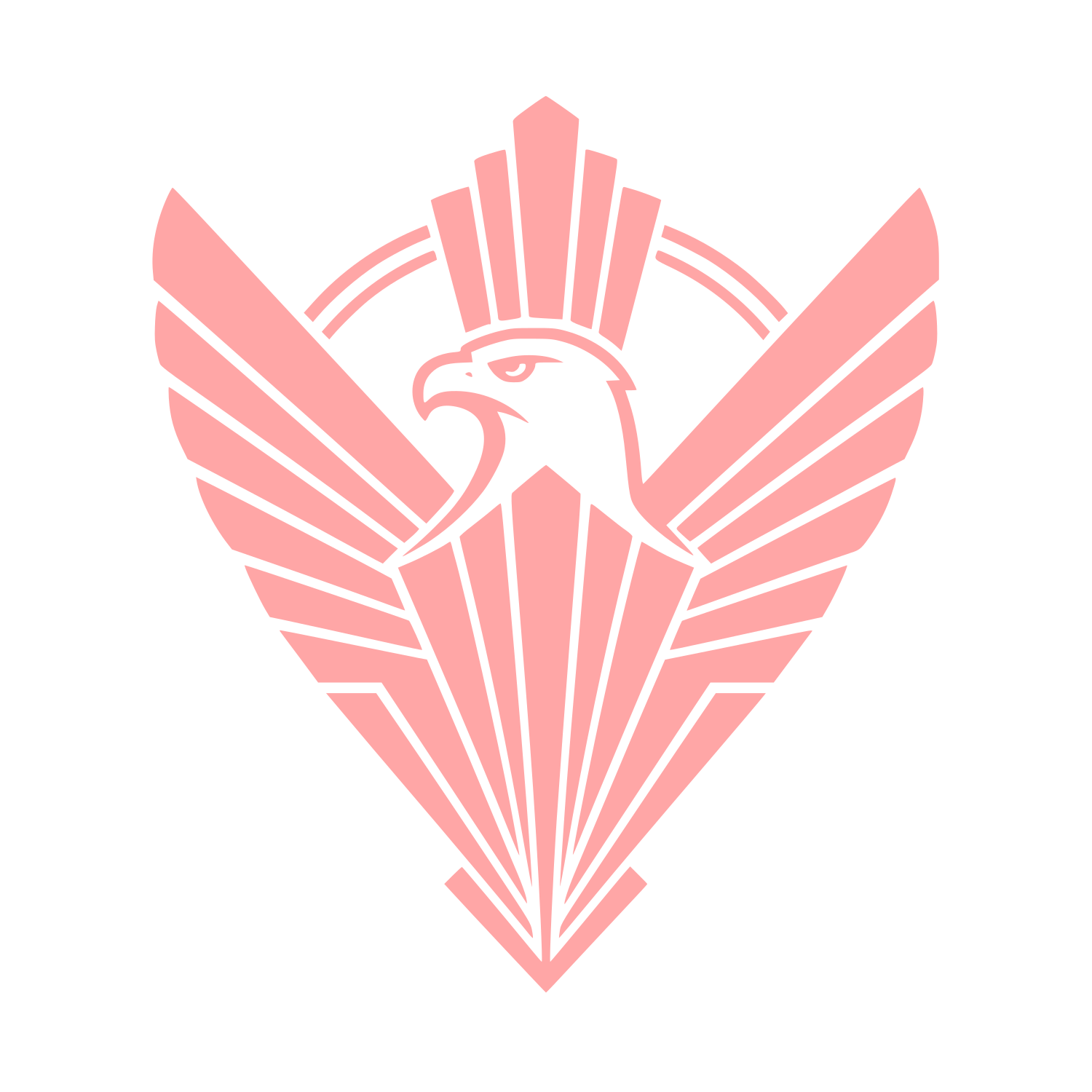 Eagle Head Shield Logo #ffa6a6