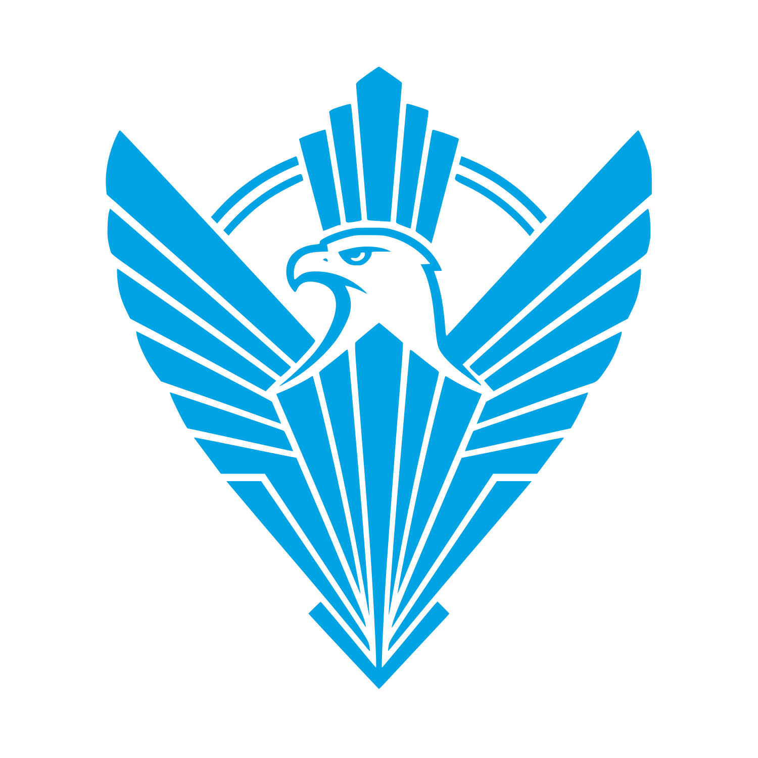 Eagle Head Shield Logo #00a3e4