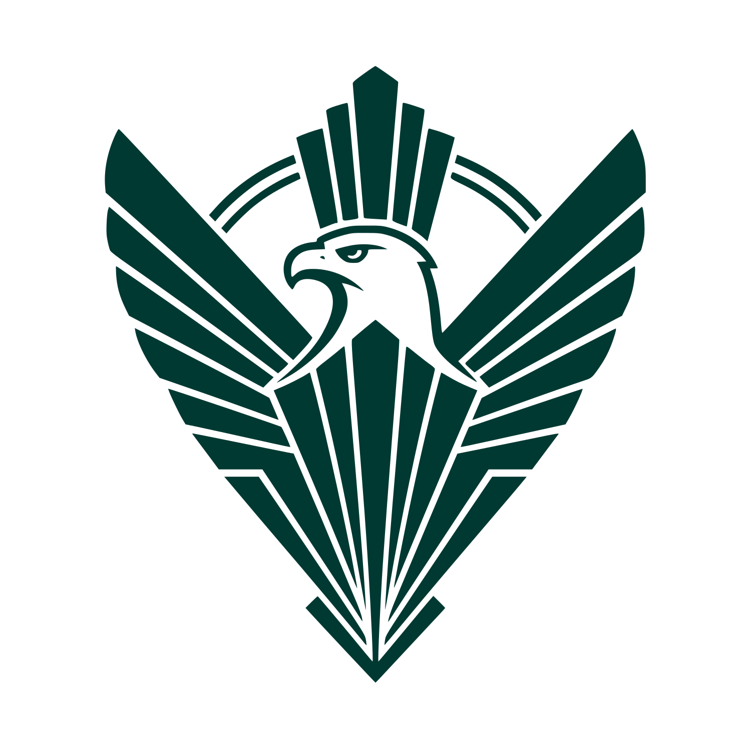 Eagle Head Shield Logo #003932