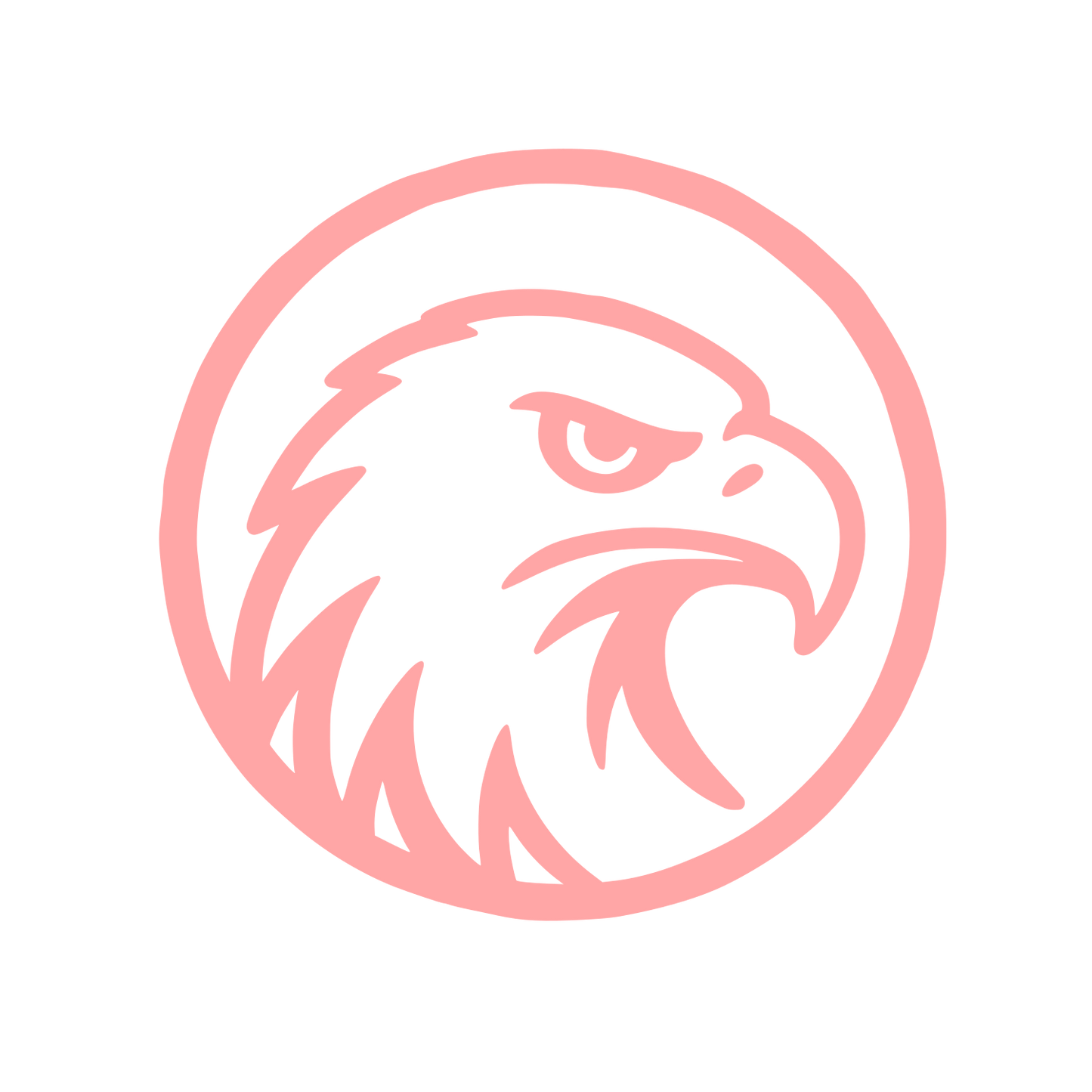 Eagle Head Circle Logo #ffa6a6