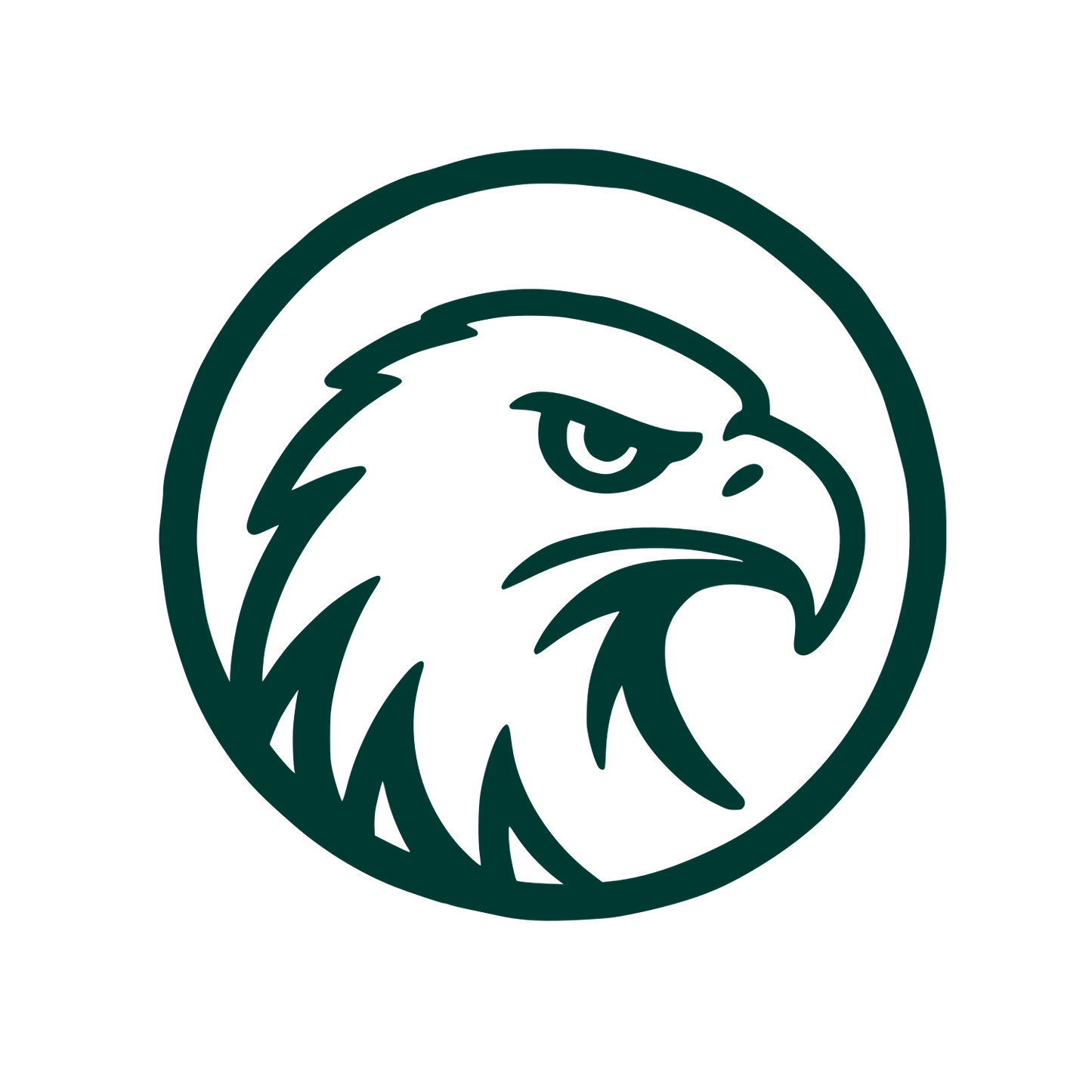 Eagle Head Circle Logo #003932