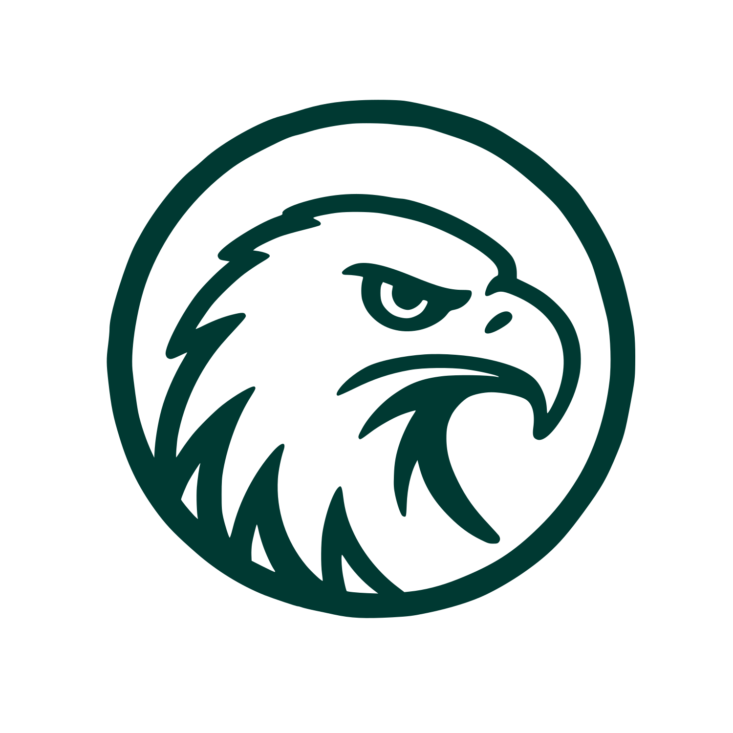 Eagle Head Circle Logo #003932