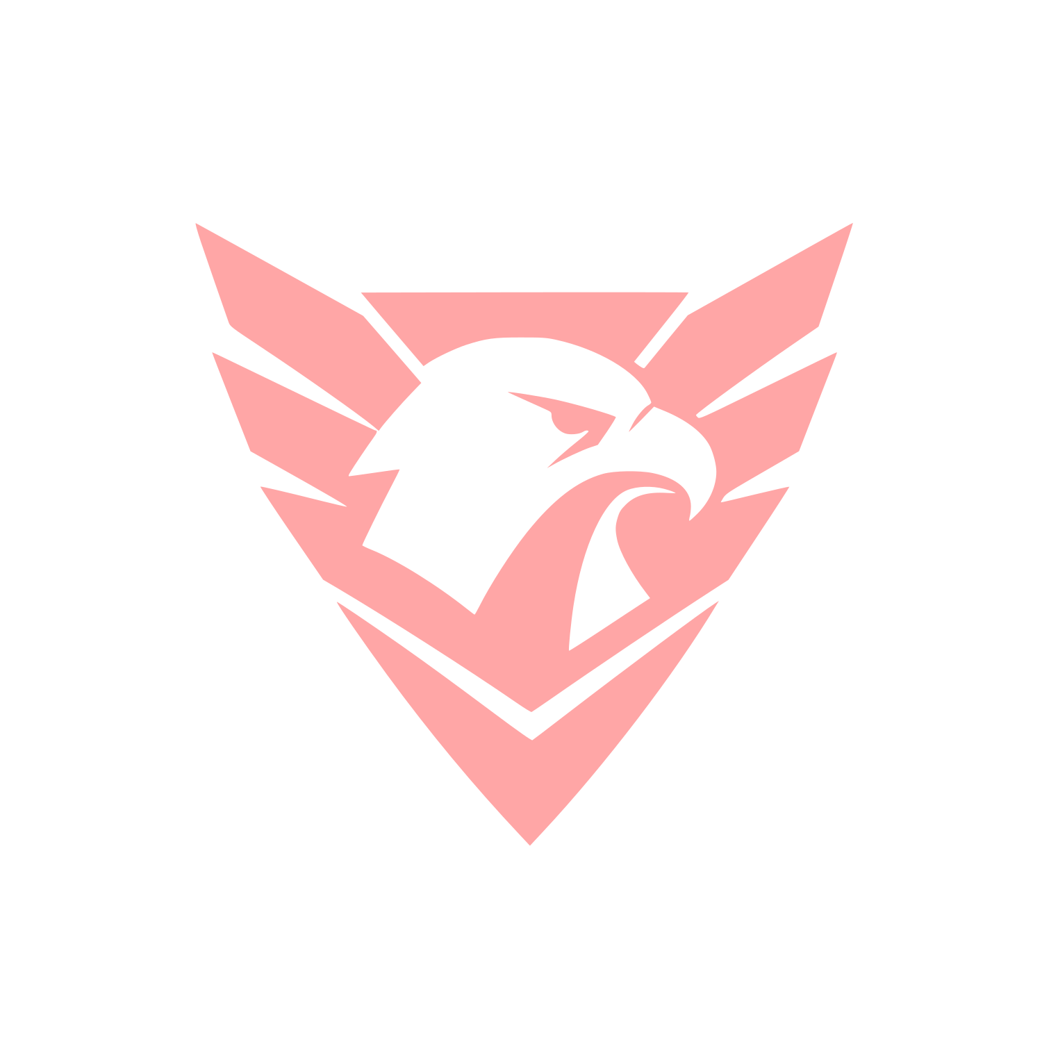 Eagle Head Shield Logo #ffa6a6