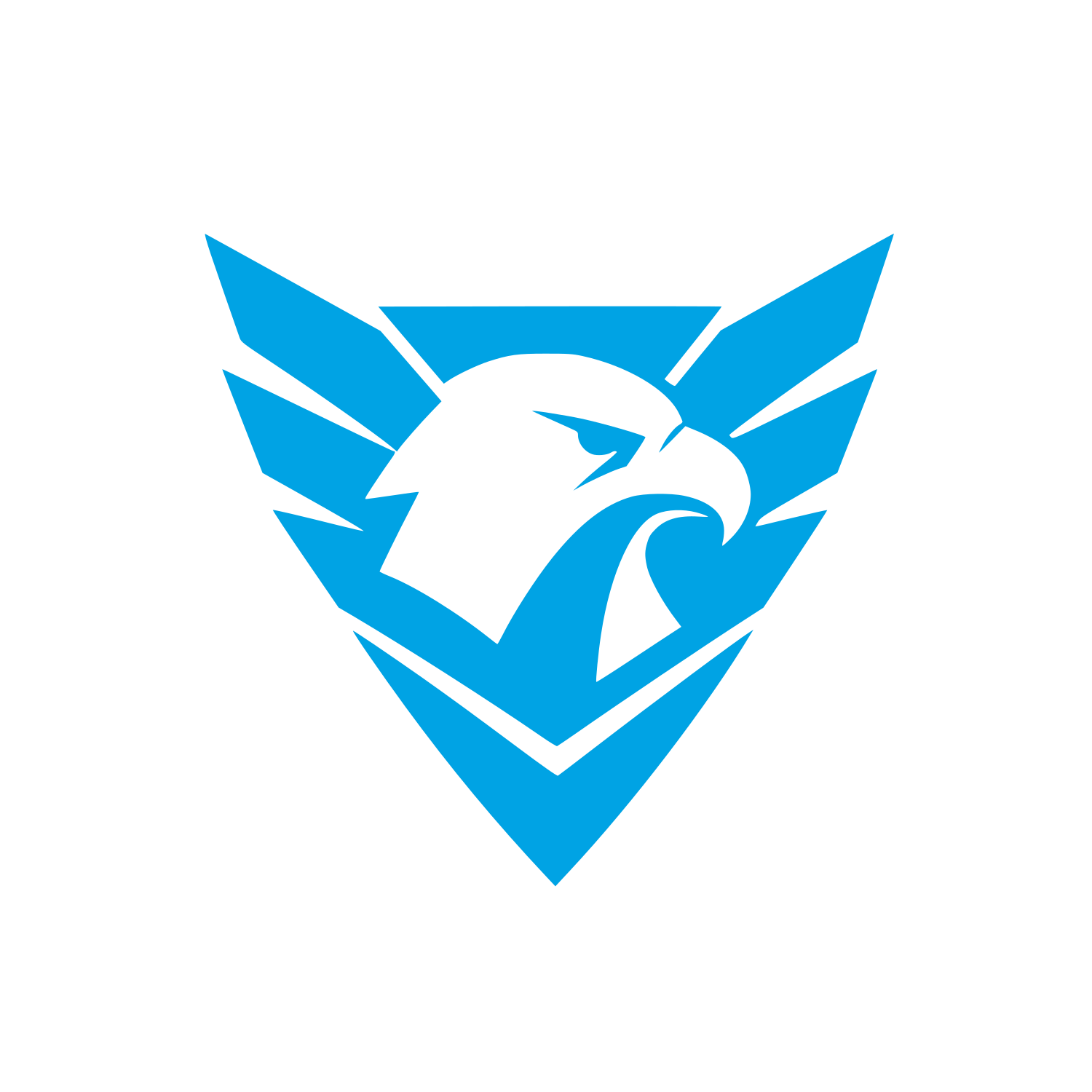 Eagle Head Shield Logo #00a3e4
