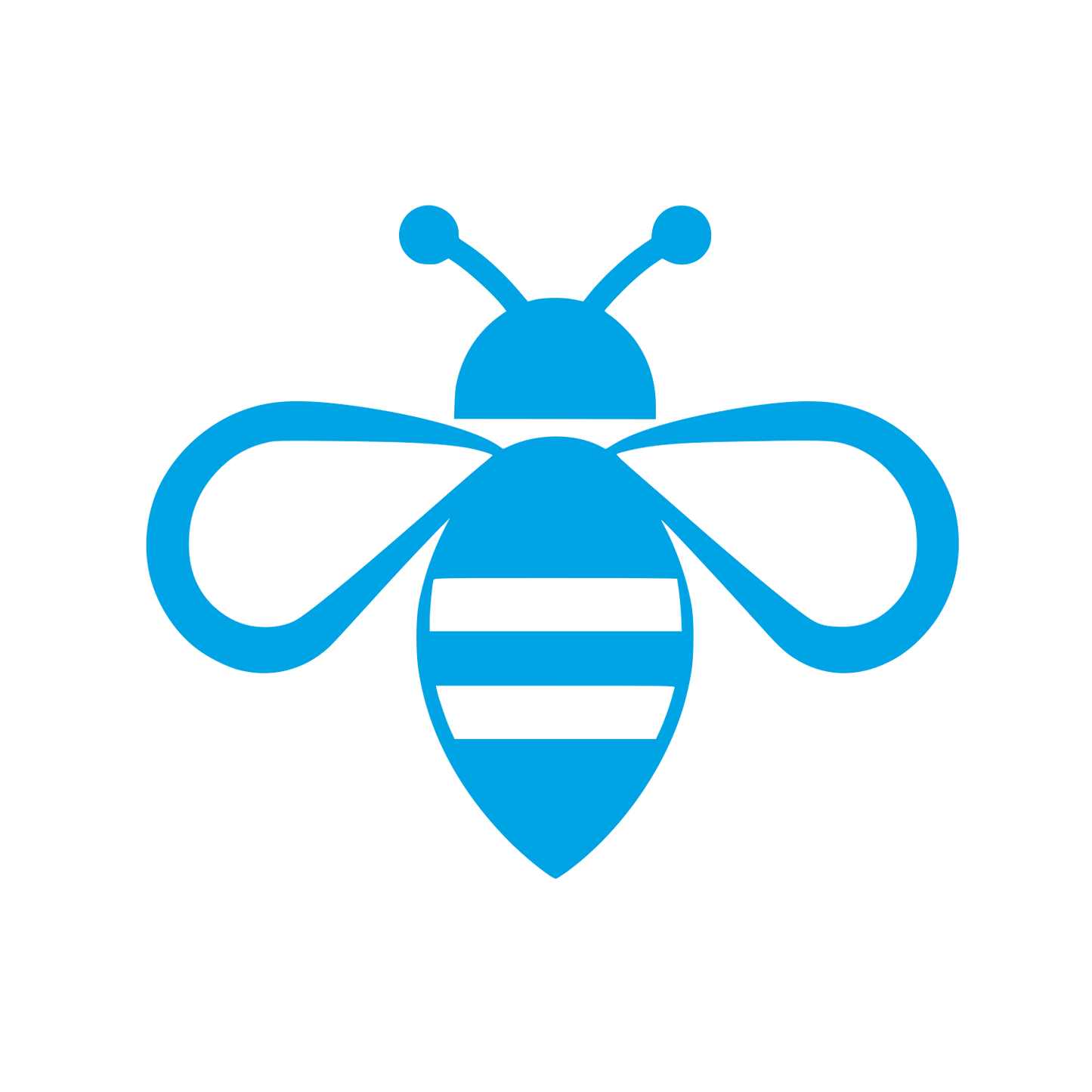 Striped Bee Logo #00a3e4