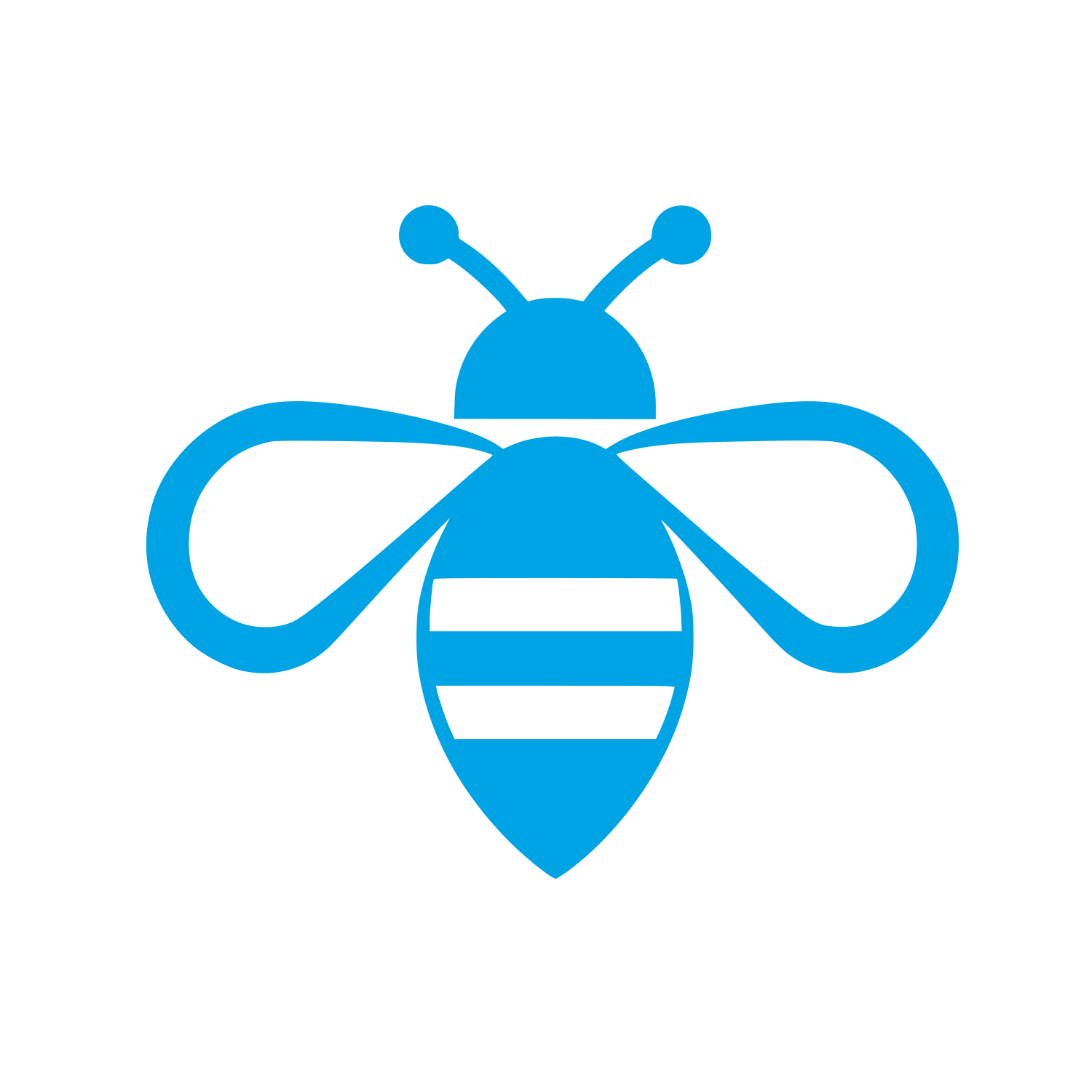 Striped Bee Logo #00a3e4