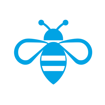 Striped Bee Logo #00a3e4