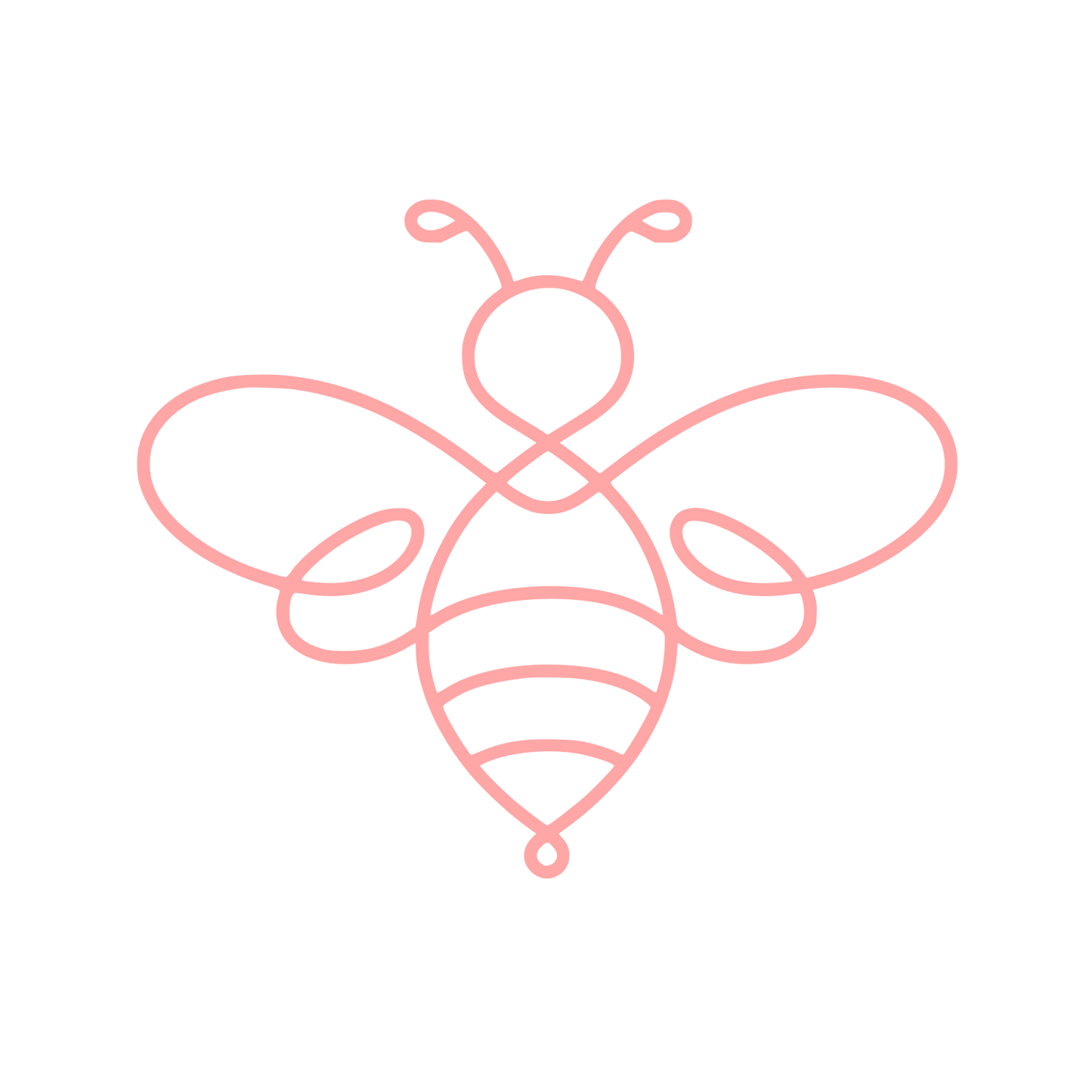 One Line Bee Logo #ffa6a6