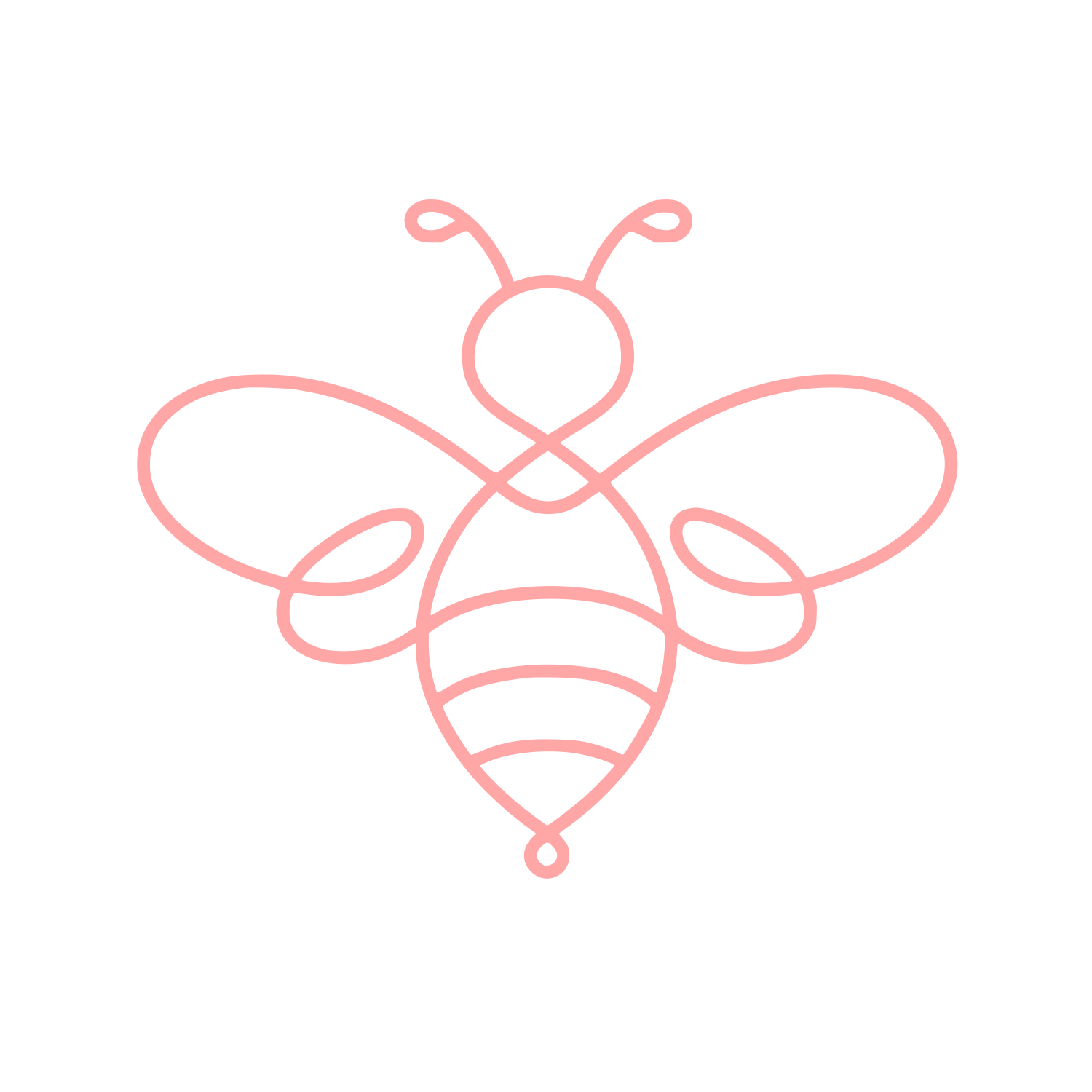 One Line Bee Logo #ffa6a6