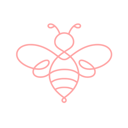 One Line Bee Logo #ffa6a6