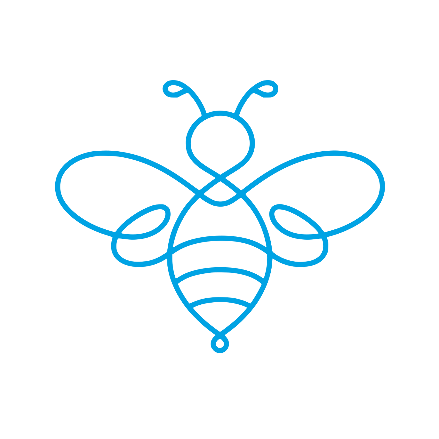 One Line Bee Logo #00a3e4