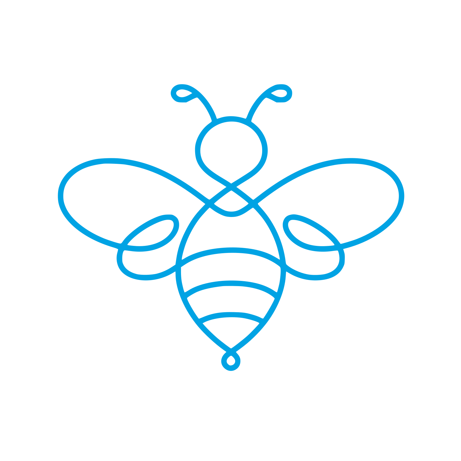 One Line Bee Logo #00a3e4