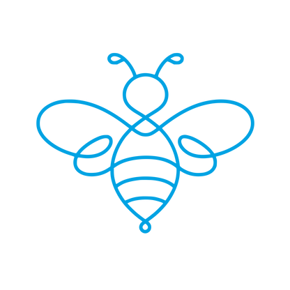 One Line Bee Logo #00a3e4