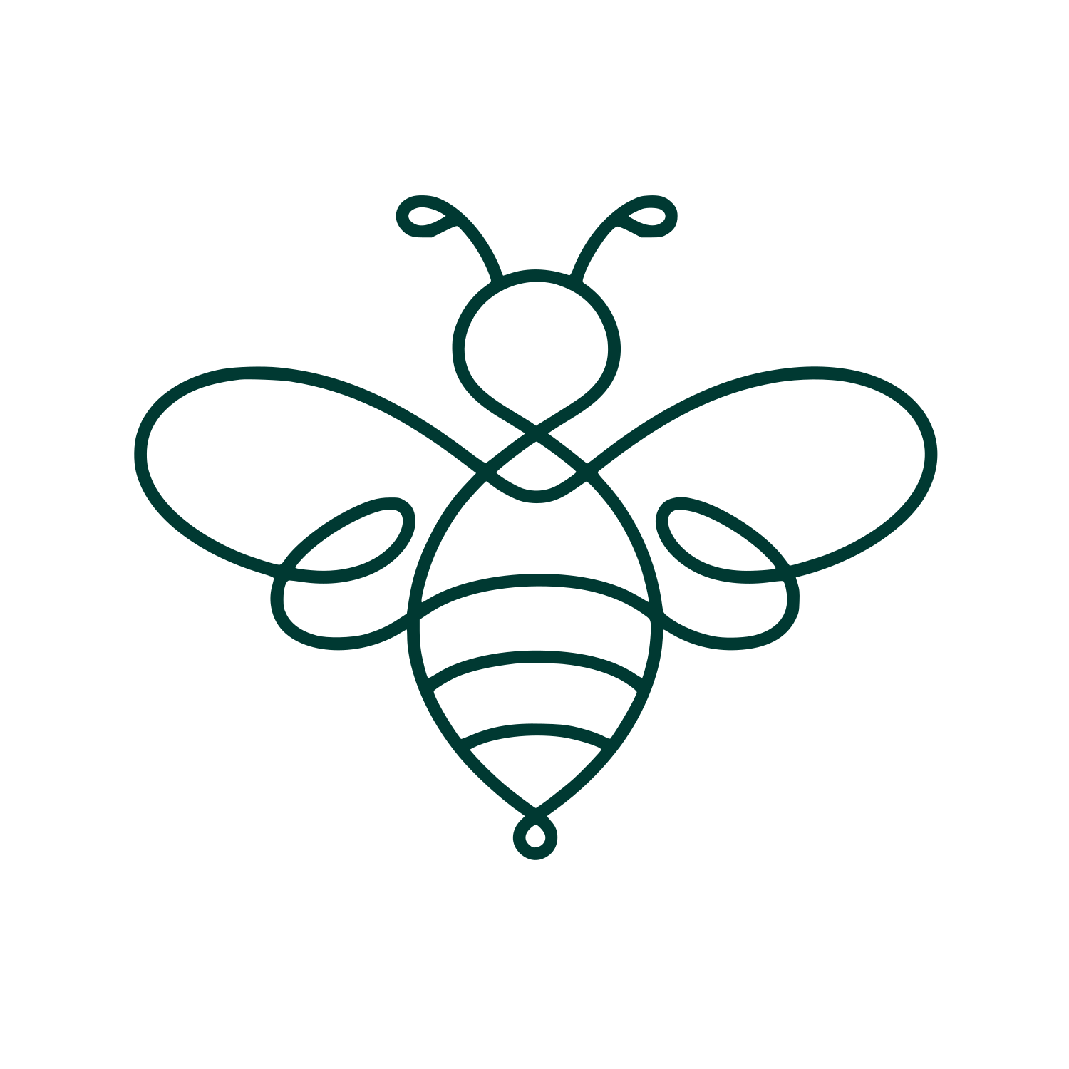 One Line Bee Logo #003932