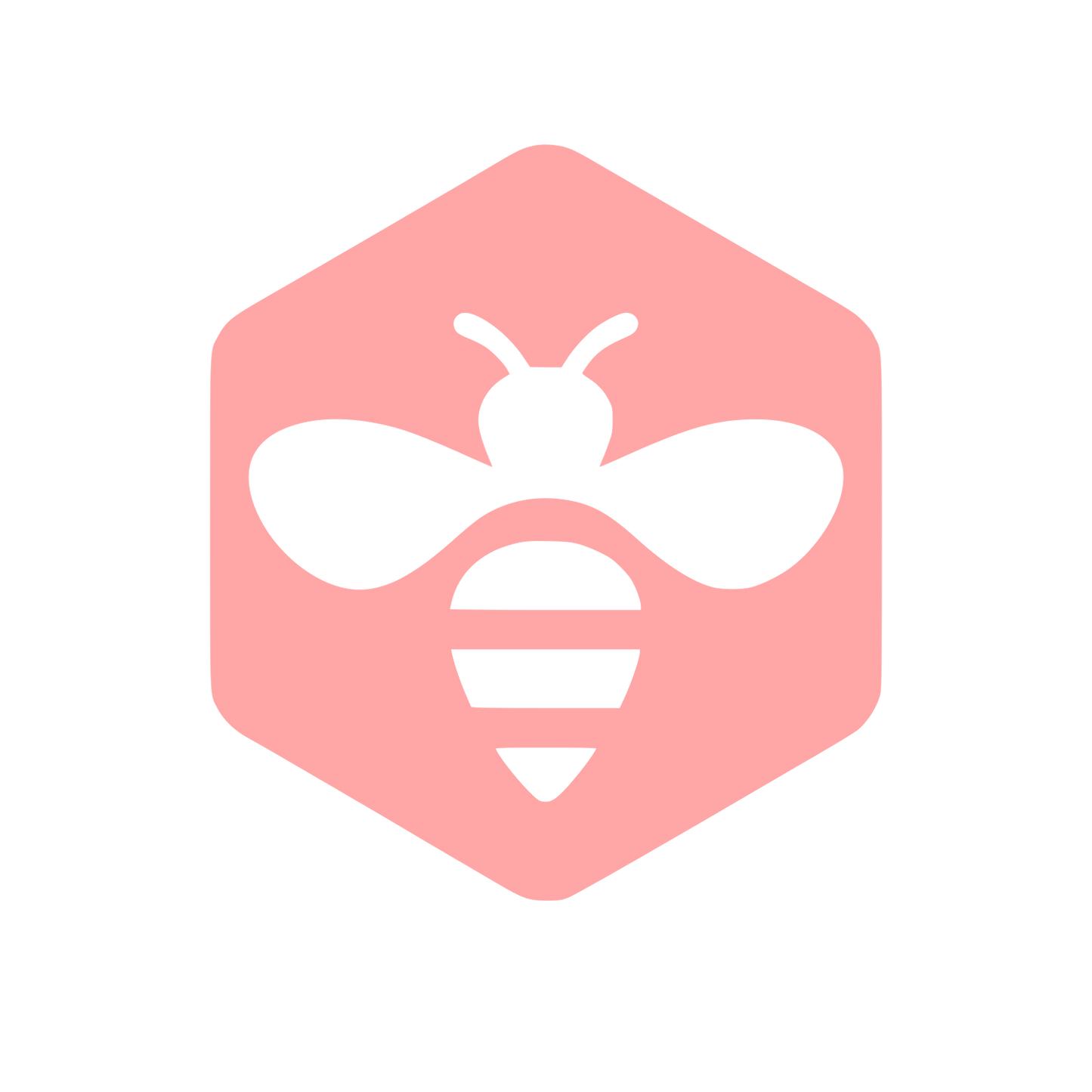 Bee in Hexagon Logo #ffa6a6