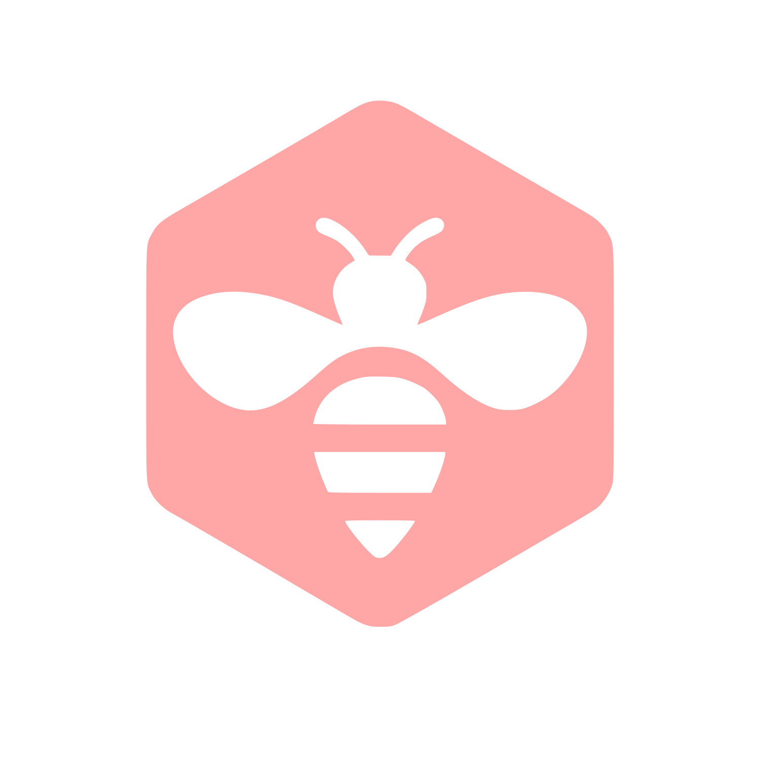 Bee in Hexagon Logo #ffa6a6