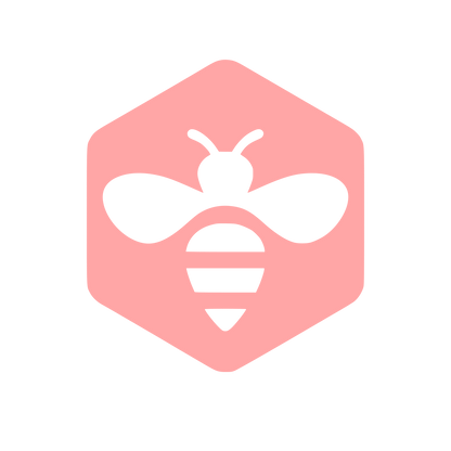 Bee in Hexagon Logo #ffa6a6