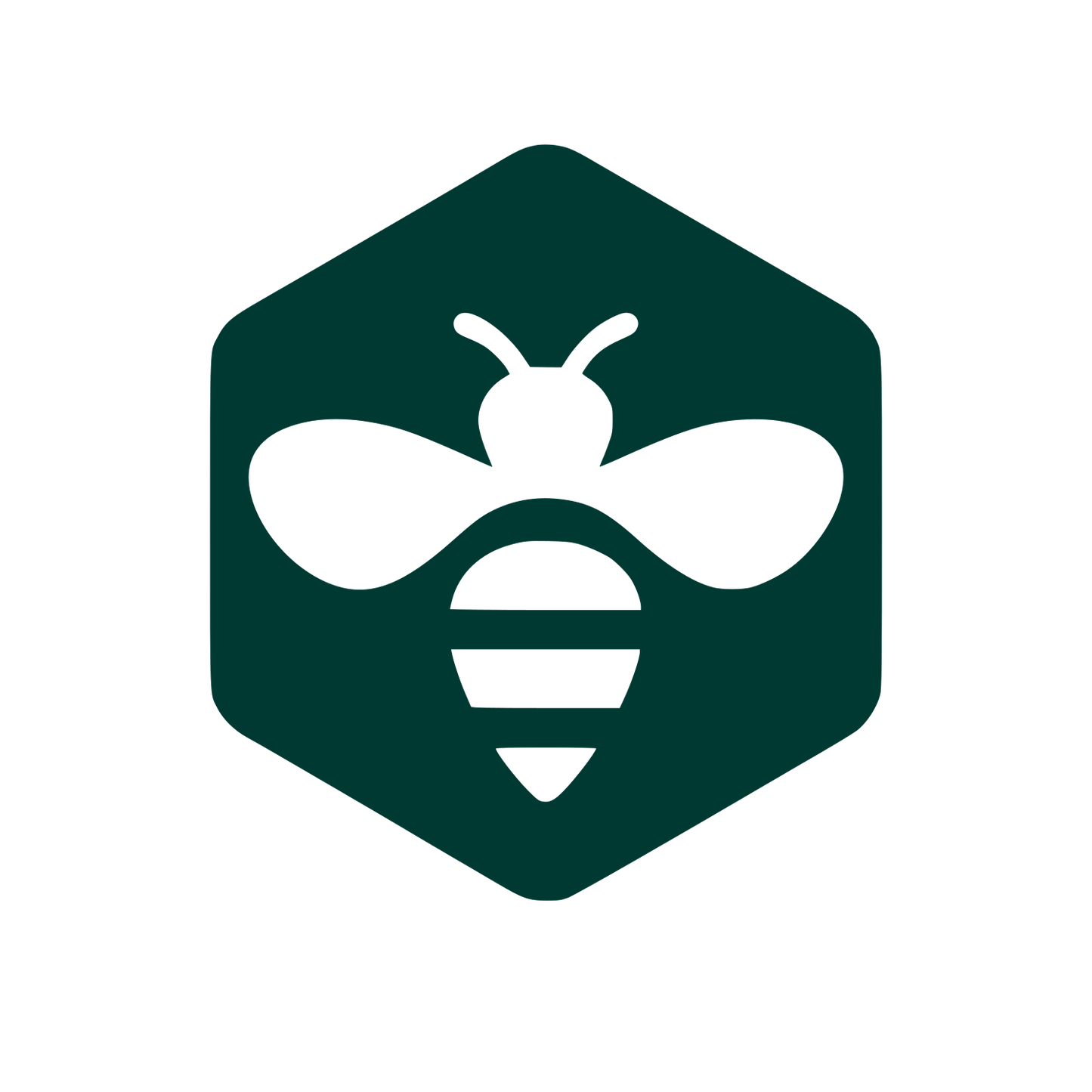 Bee in Hexagon Logo #003932
